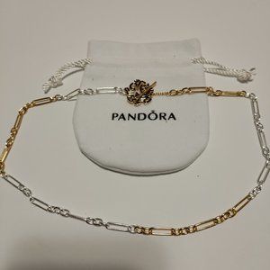 Keith Haring™ x Pandora Two-tone Twisted Figure T Bar Pendant Necklace